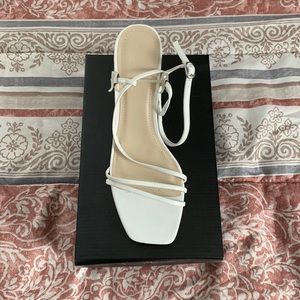 Brand New - Fashion Nova White Sandals - Size 8.5